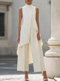 Conjunto de top asimétrico y pantalón ancho