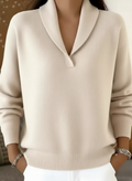 Jersey con cuello chal y escote en V