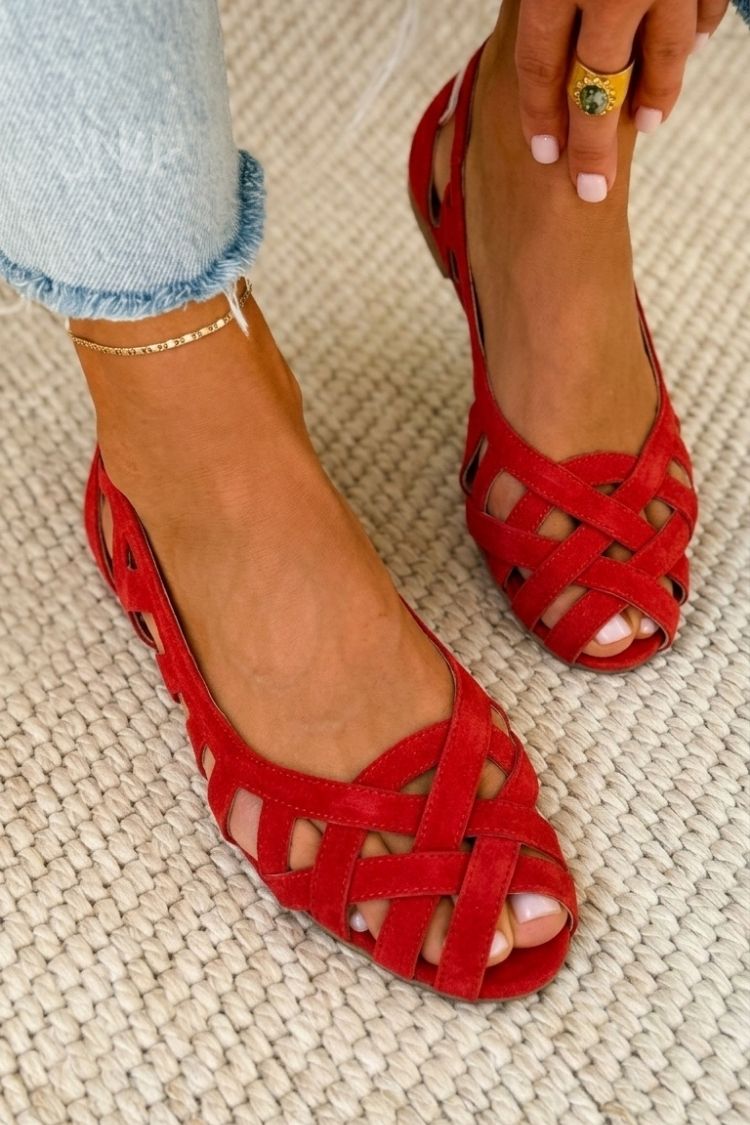Zapatos planos de puntera abierta