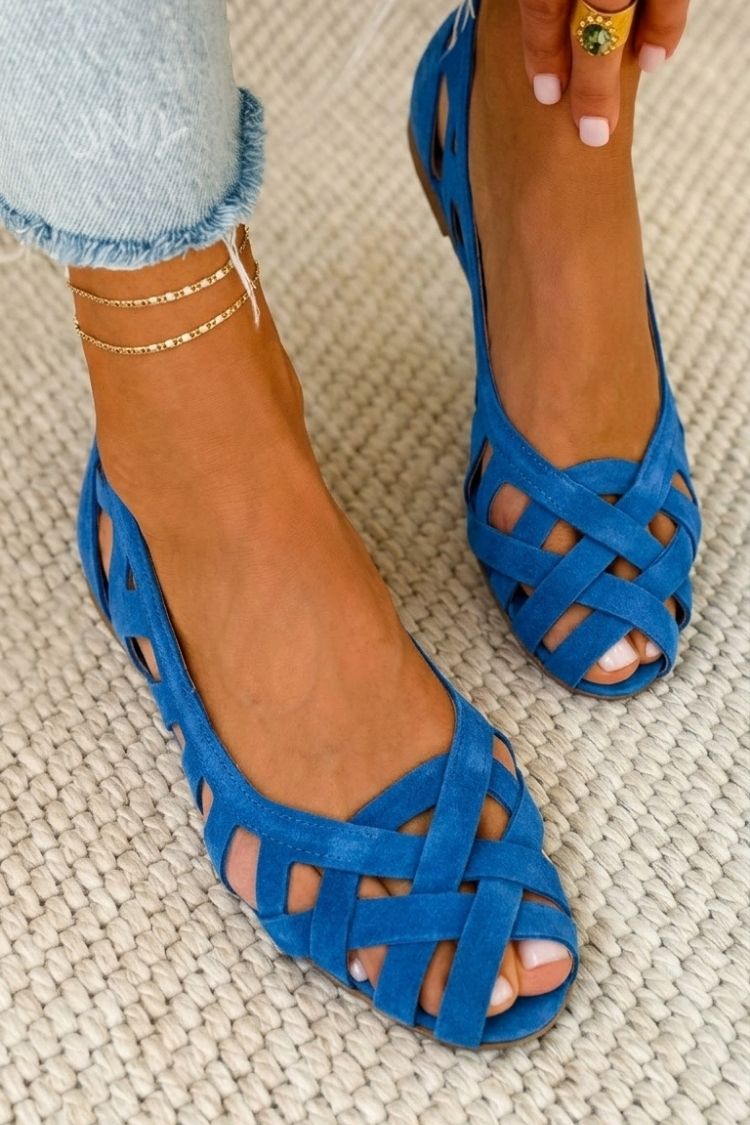 Zapatos planos de puntera abierta