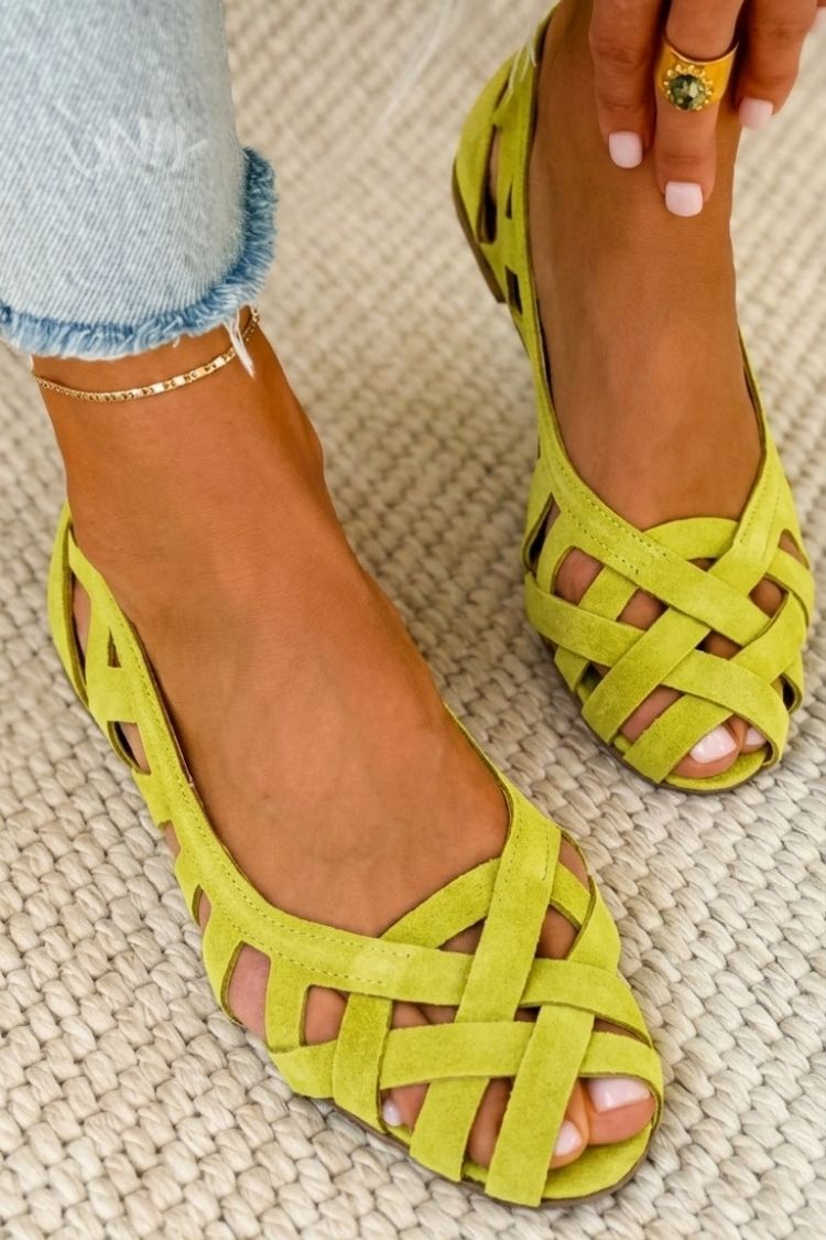 Zapatos planos de puntera abierta