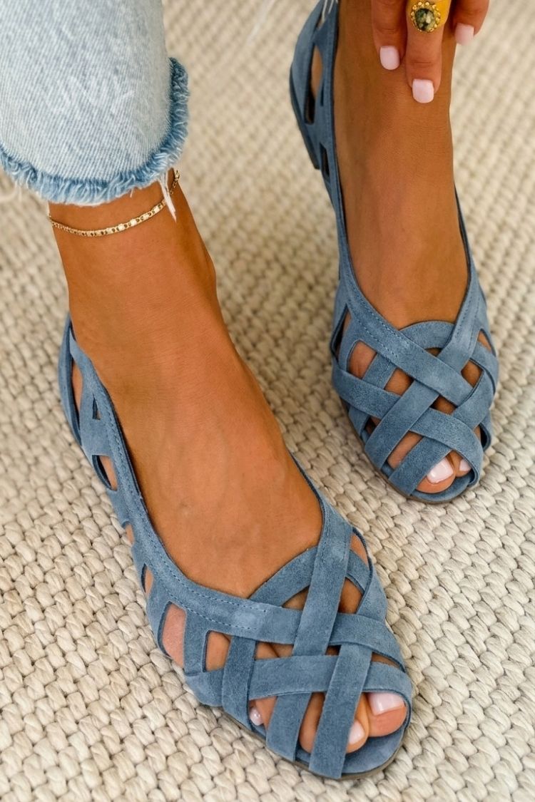 Zapatos planos de puntera abierta