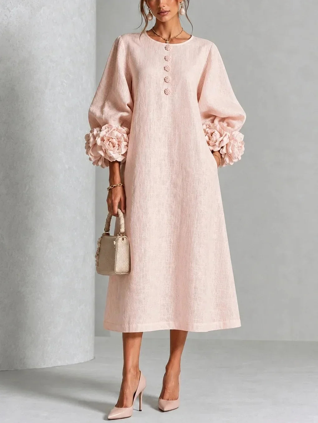 Vestido midi con botones Julia