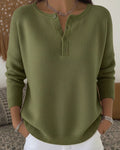 Jersey de punto con escote Henley y botones