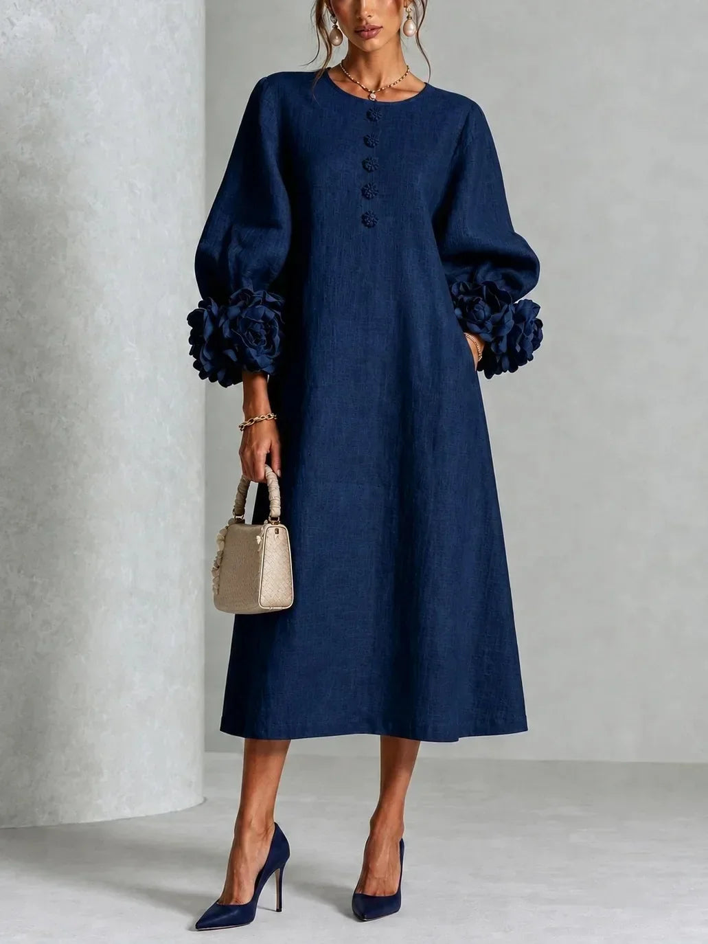 Vestido midi con botones Julia