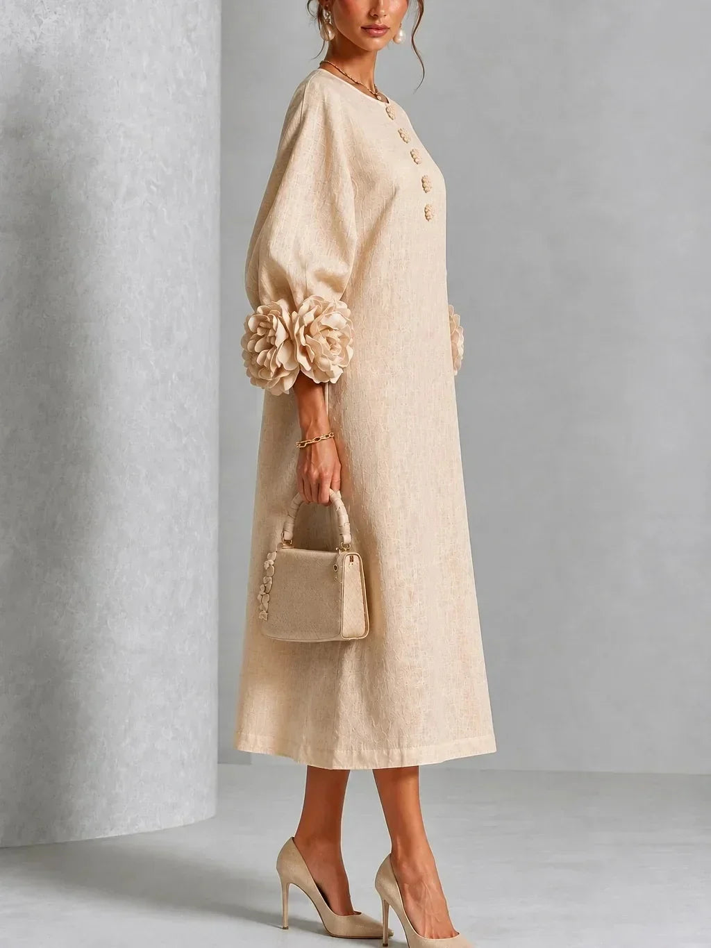 Vestido midi con botones Julia