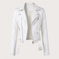 Chaqueta biker corta con cinturón
