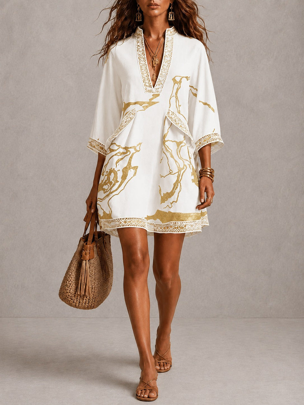 Vestido corto de encaje Nefertiti