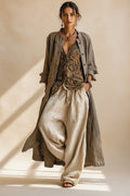 Conjunto de tres piezas con chaleco largo