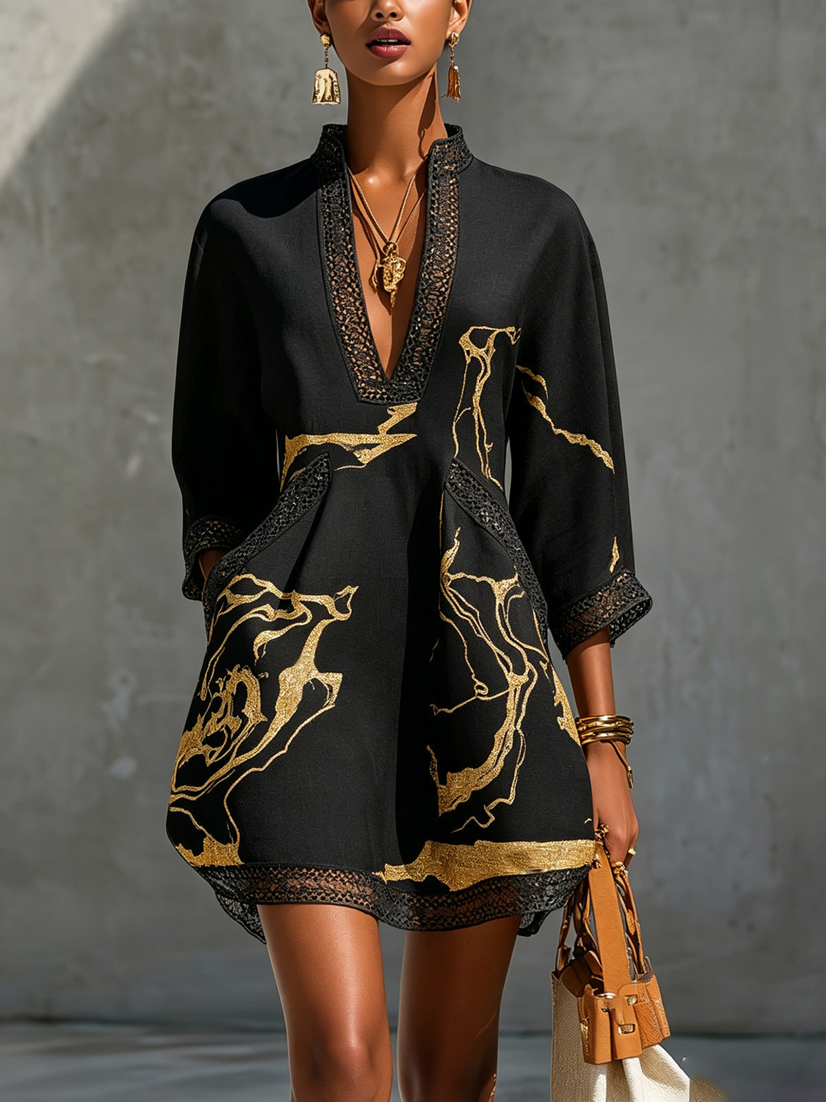 Vestido corto de encaje Nefertiti