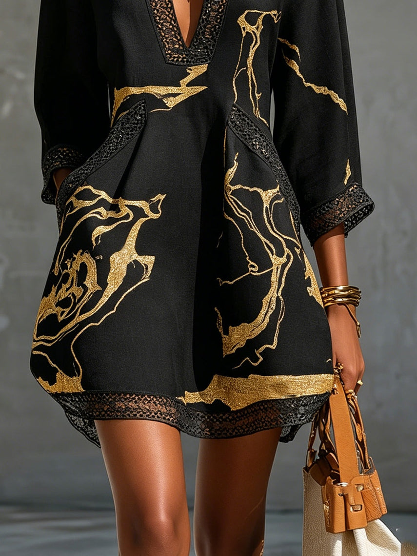 Vestido corto de encaje Nefertiti