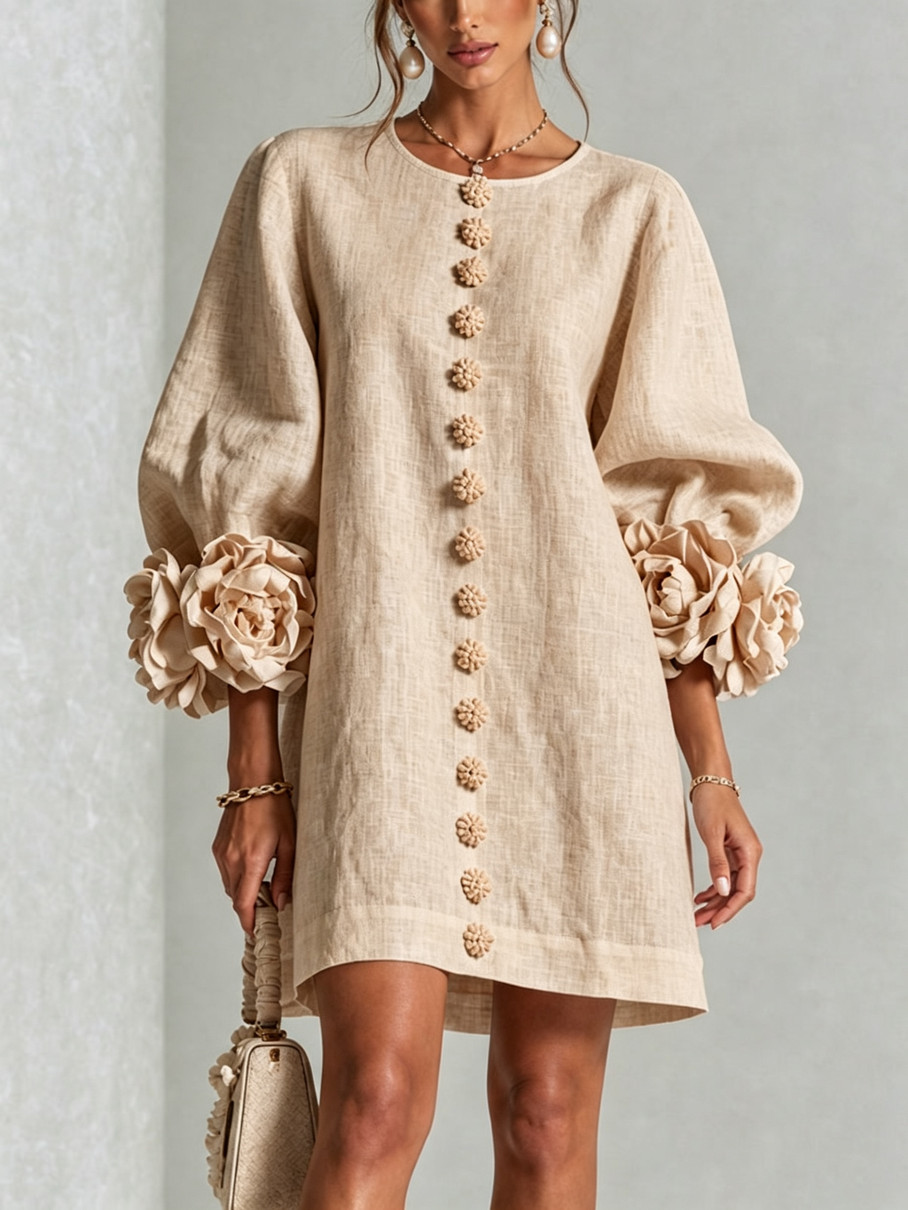 Vestido corto con botones Julia