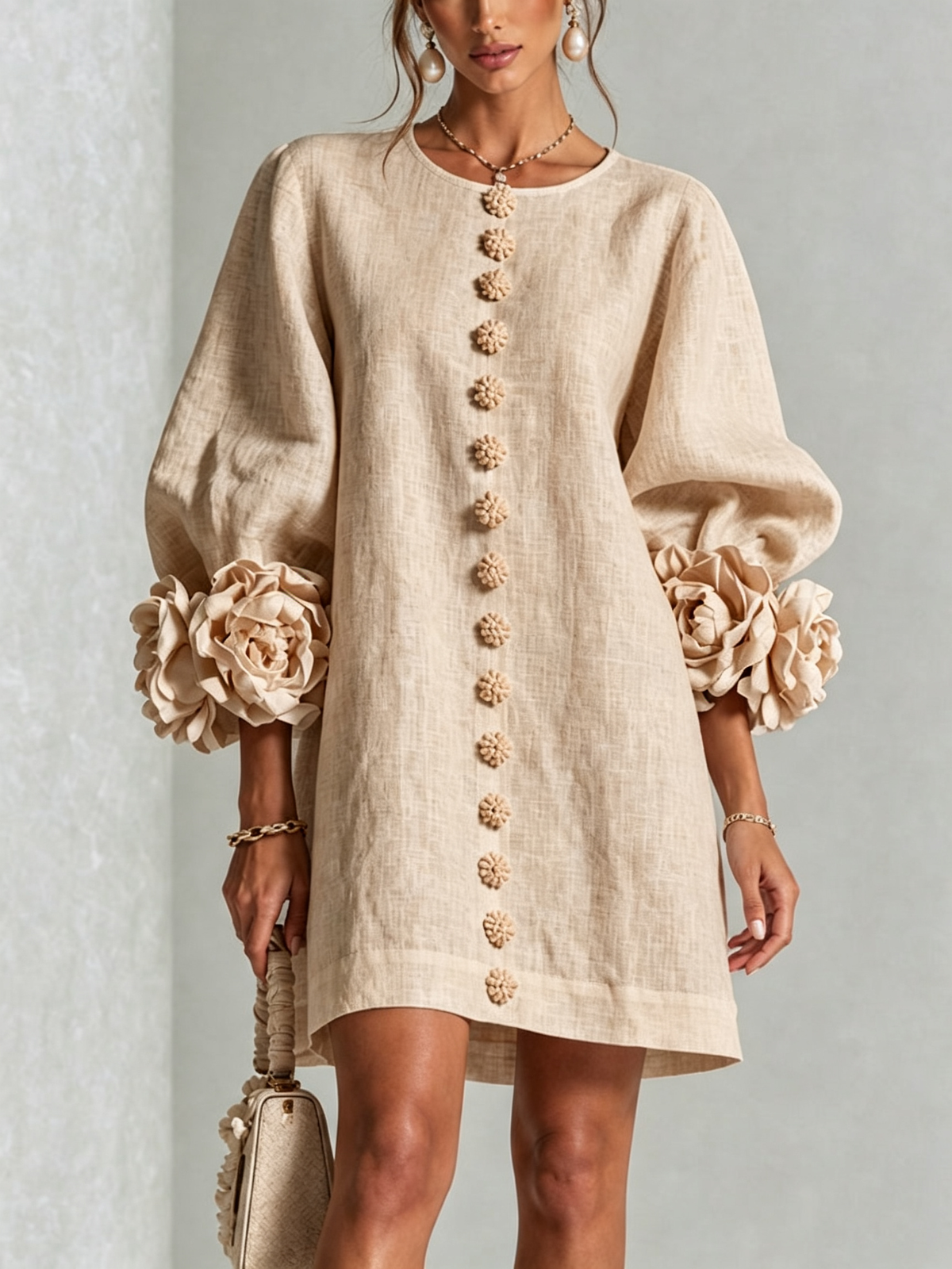Vestido corto con botones Julia