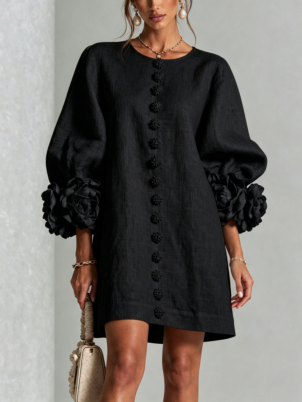 Vestido corto con botones Julia
