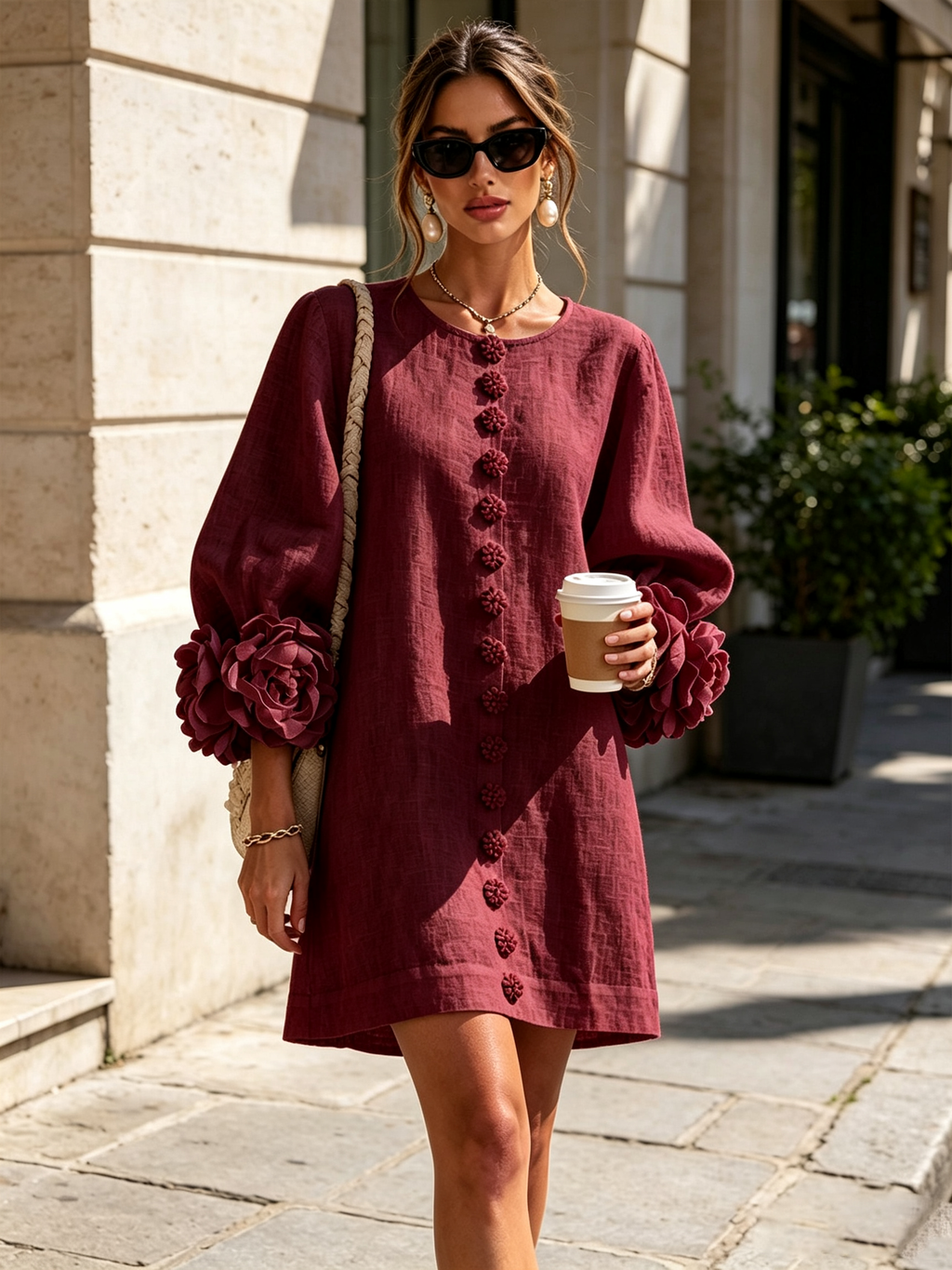 Vestido corto con botones Julia