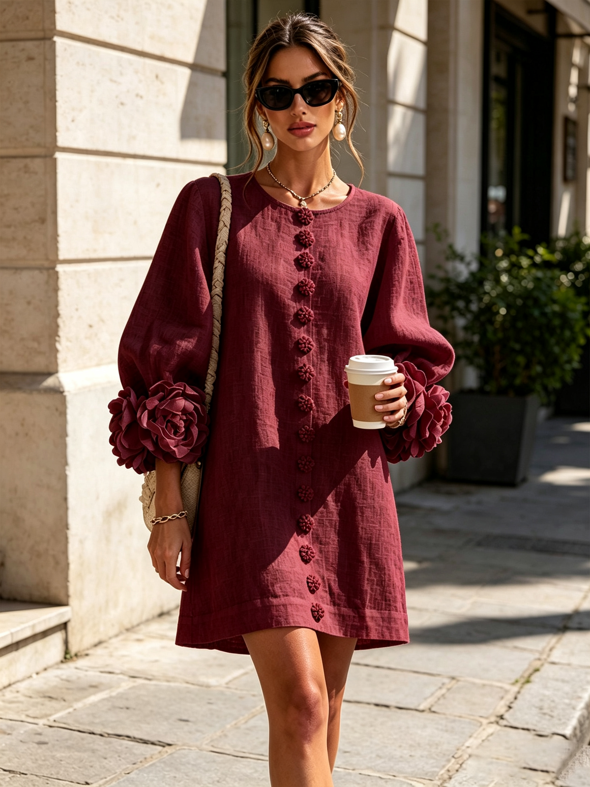 Vestido corto con botones Julia