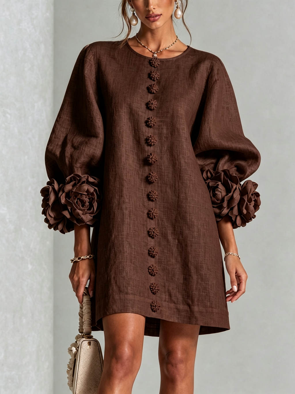Vestido corto con botones Julia