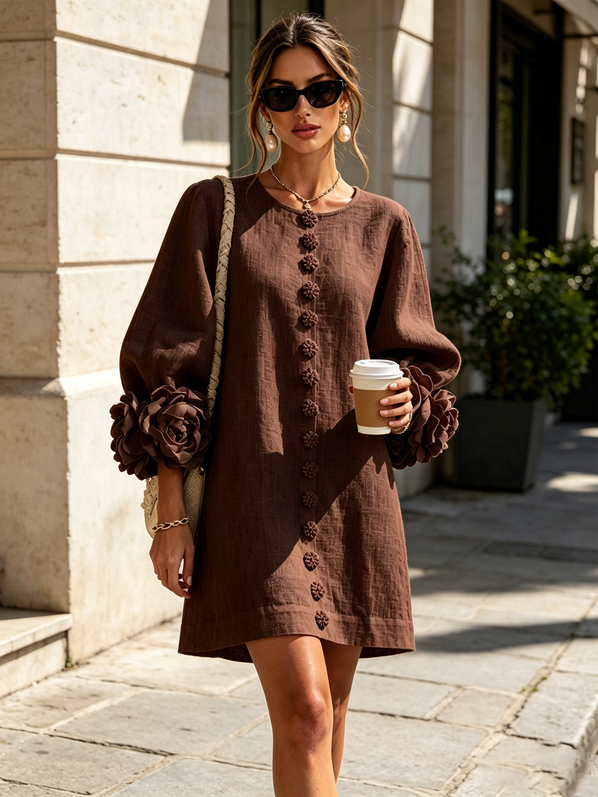 Vestido corto con botones Julia