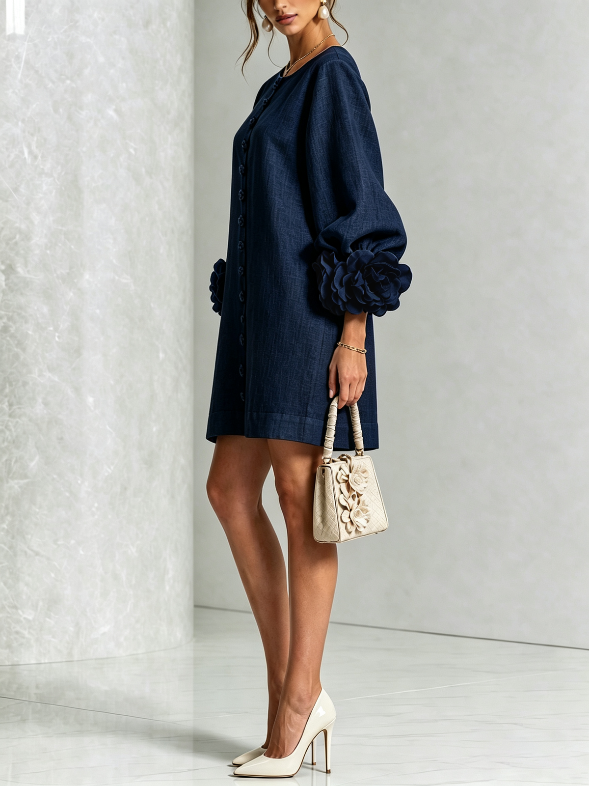 Vestido corto con botones Julia