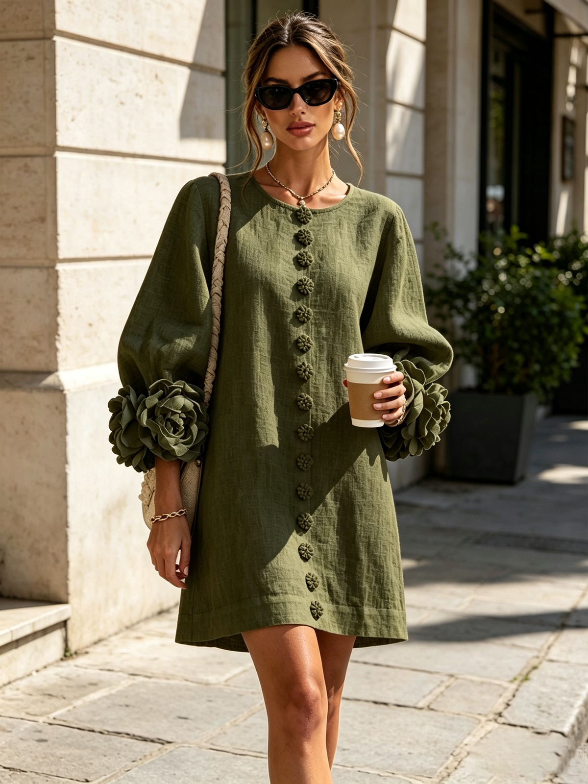 Vestido corto con botones Julia