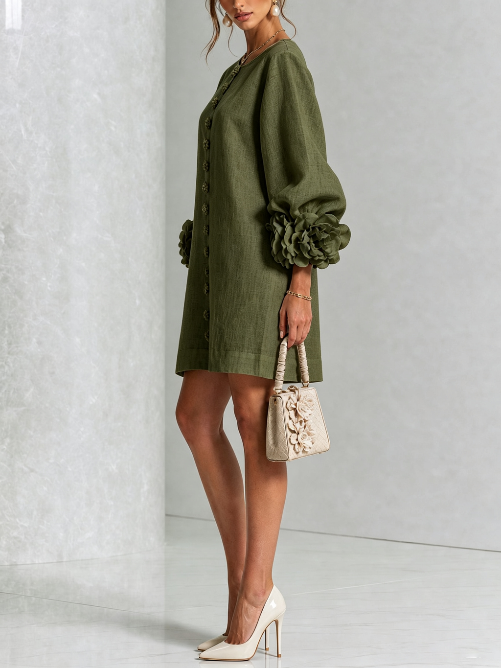 Vestido corto con botones Julia