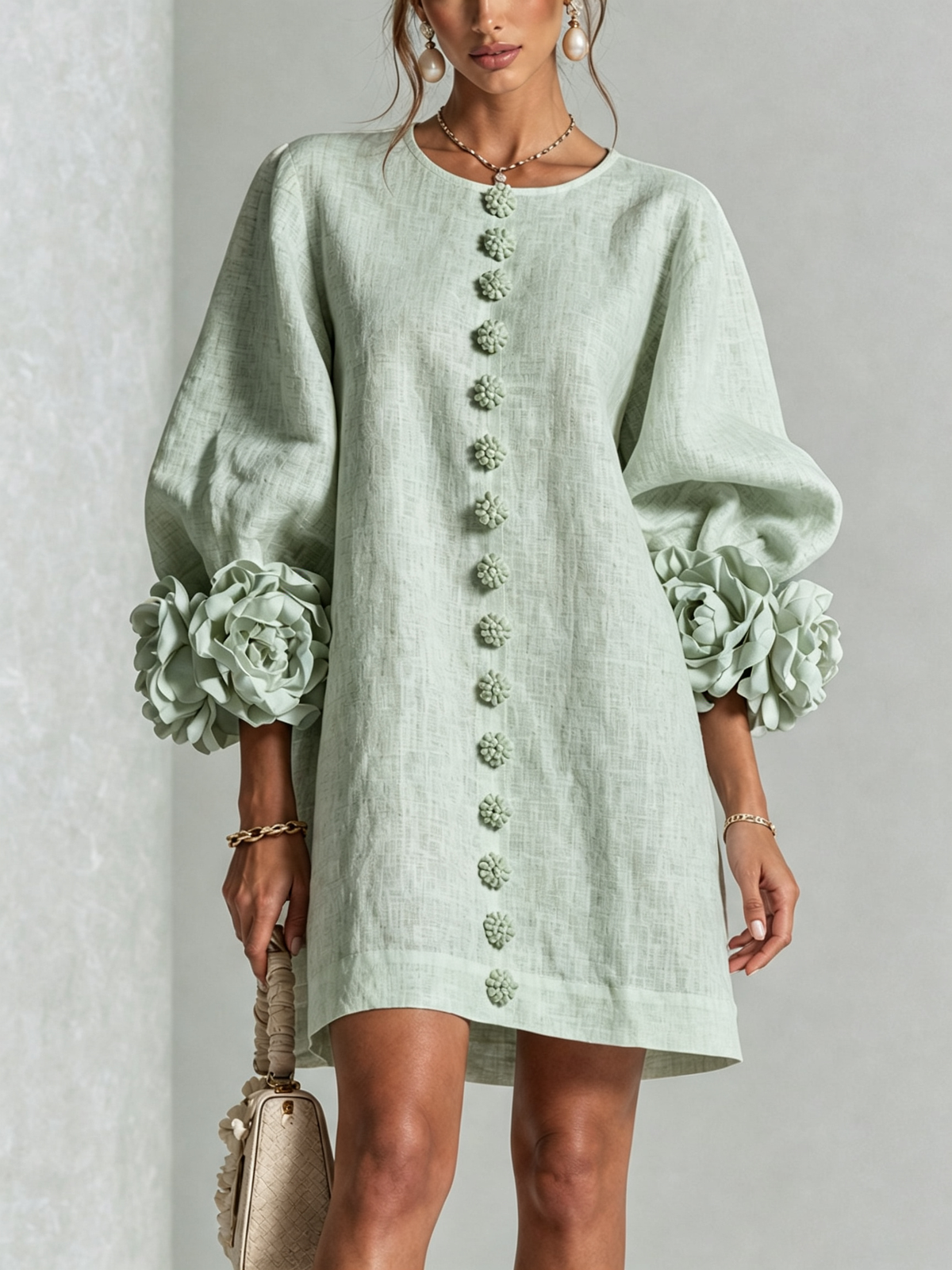Vestido corto con botones Julia