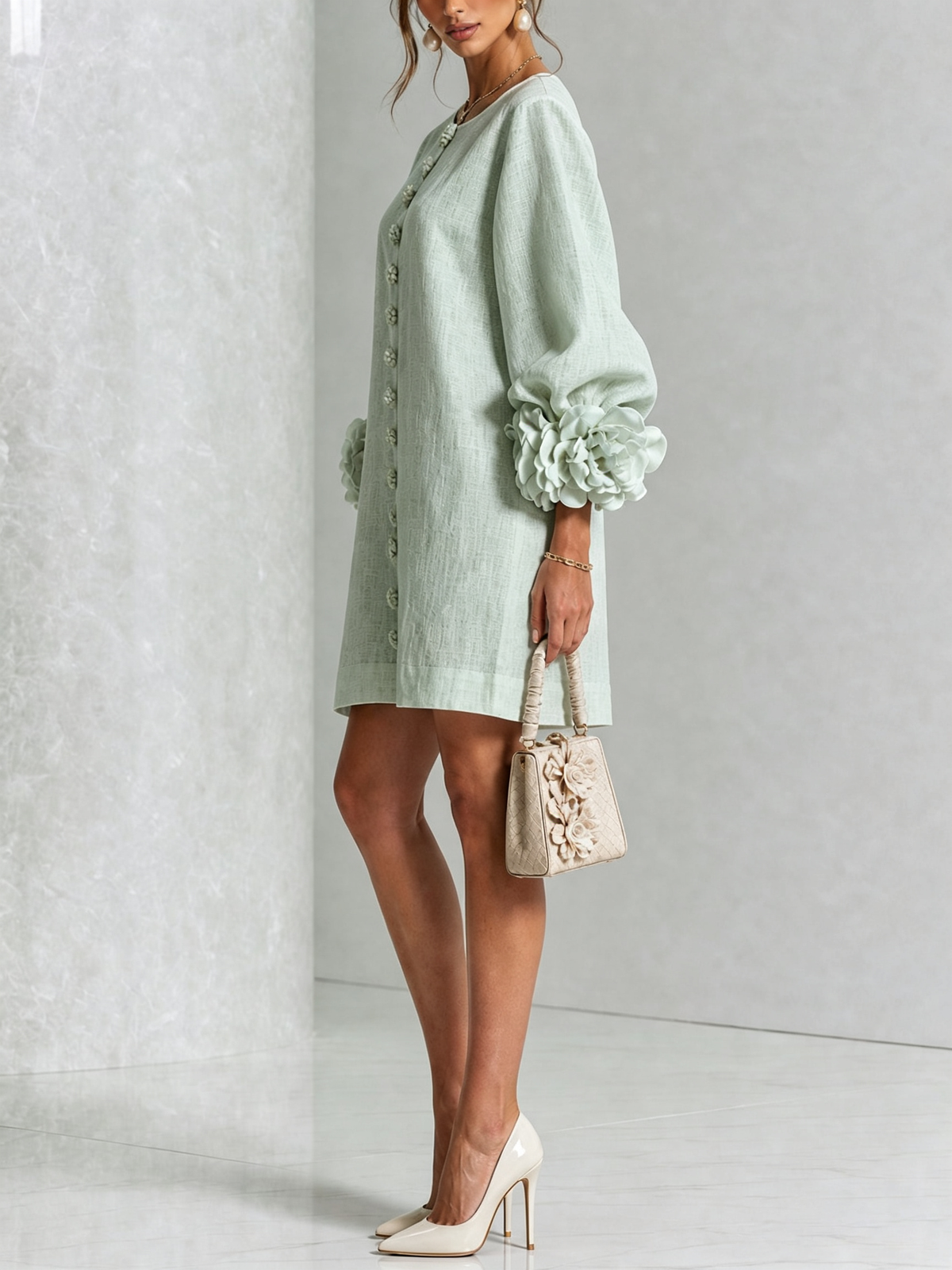 Vestido corto con botones Julia