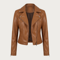 Chaqueta biker corta con solapas anchas