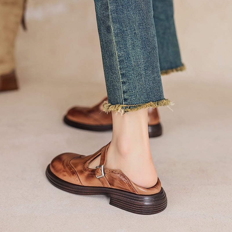 Zapatos Mary Jane de cuero
