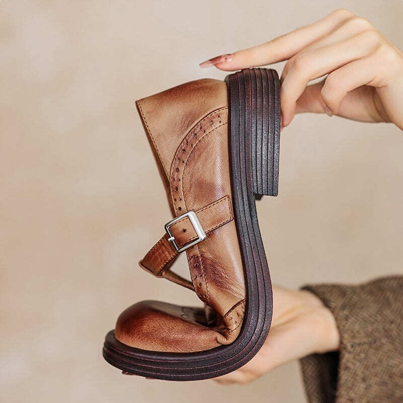 Zapatos Mary Jane de cuero