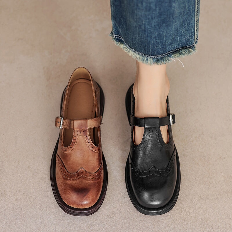 Zapatos Mary Jane de cuero
