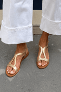 Sandalias planas con tira en T