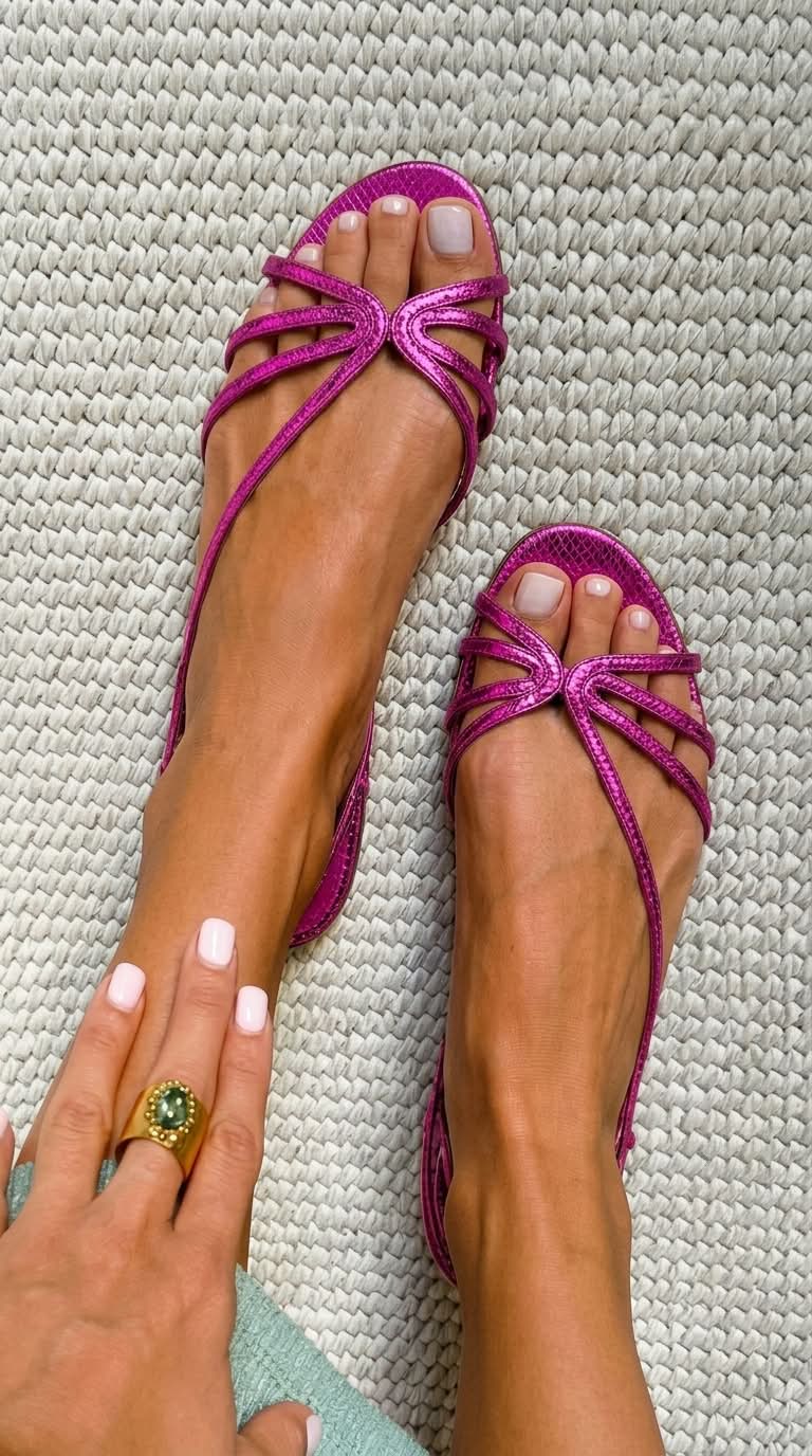 Sandalias planas de tiras finas