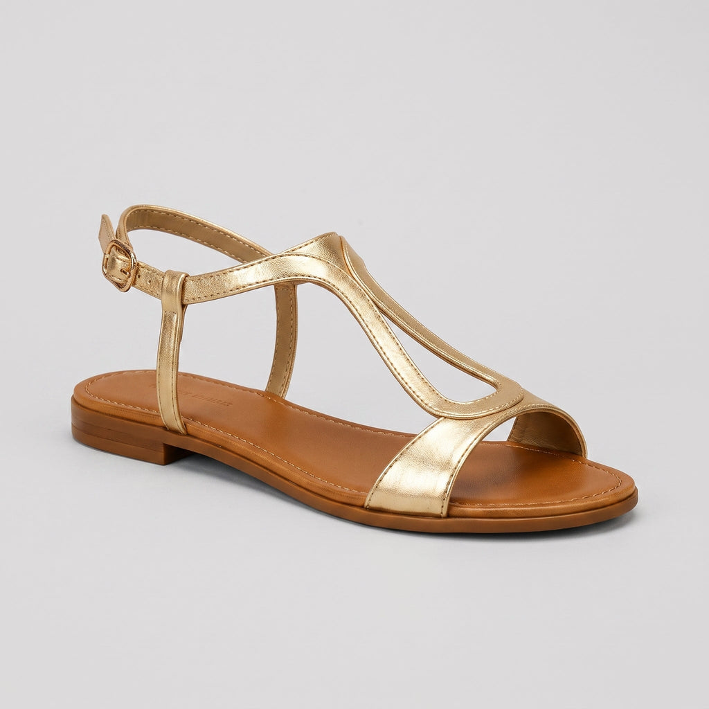 Sandalias planas con tira en T
